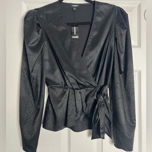 Express black long sleeve top XS
